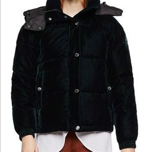 Velvet puffer coat